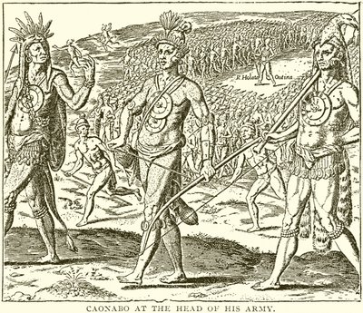Caonabo à la tête de son armée - English School