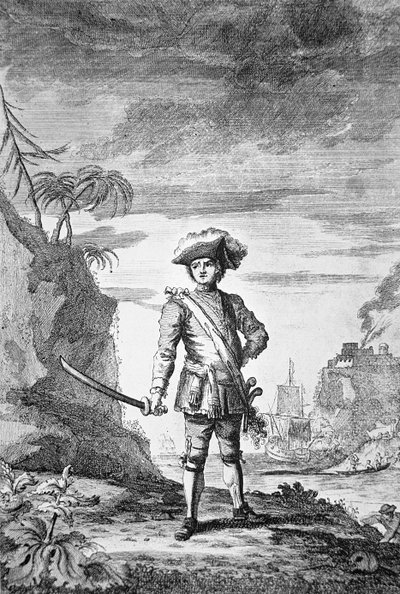 Capitaine Bartholomew Roberts, gravé par James Basire - English School