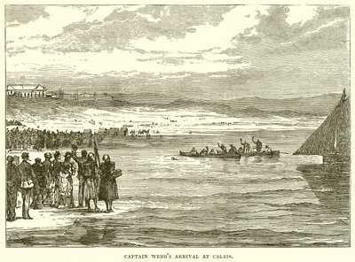 Arrivée du capitaine Webb à Calais - English School