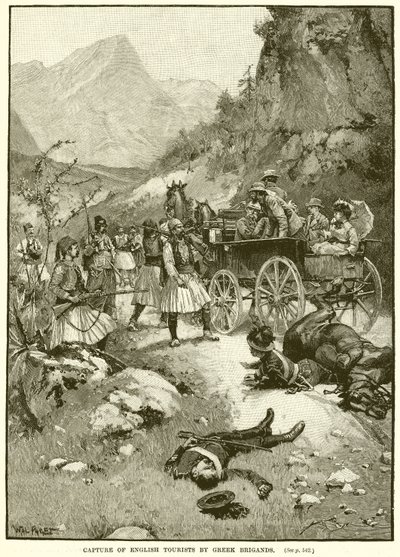 Capture de touristes anglais par des brigands grecs - English School