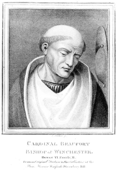 Cardinal Henry Beaufort, évêque de Winchester, gravé par J. Parker, 1791 - English School
