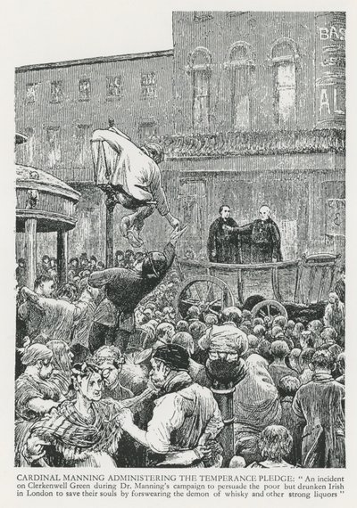 Le cardinal Manning administrant le serment de tempérance - English School