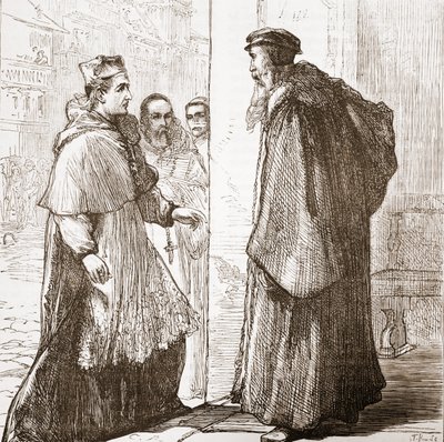 Le cardinal Sadolet rend visite à Calvin, illustration de L