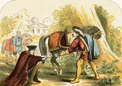 Le cardinal Wolsey et le messager du roi - English School