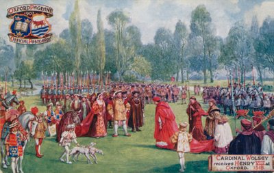 Le cardinal Wolsey reçoit Henri VIII à Oxford, 1518 - English School