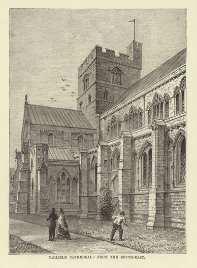 Cathédrale de Carlisle, vue du sud-est - English School