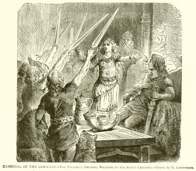 Carousal des Allemands. Les Balthens buvant la bienvenue aux enfants du roi - English School