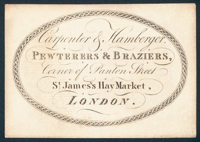 Carte de visite de Carpenter et Hamberger - English School