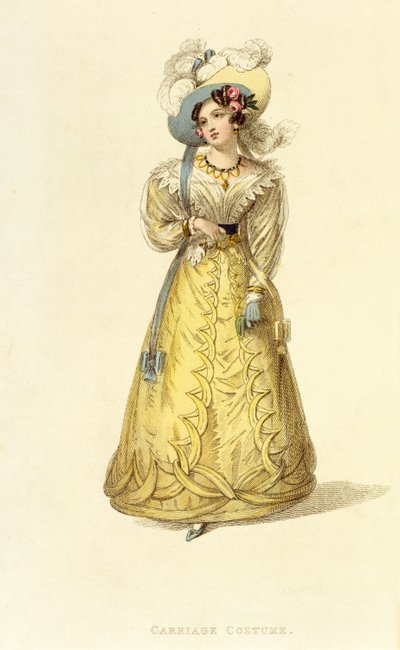 Costume de voiture, planche de mode du Repository of Arts d