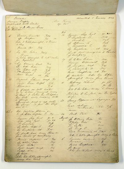 Livre de cas utilisé par Florence Nightingale à Harley Street - English School