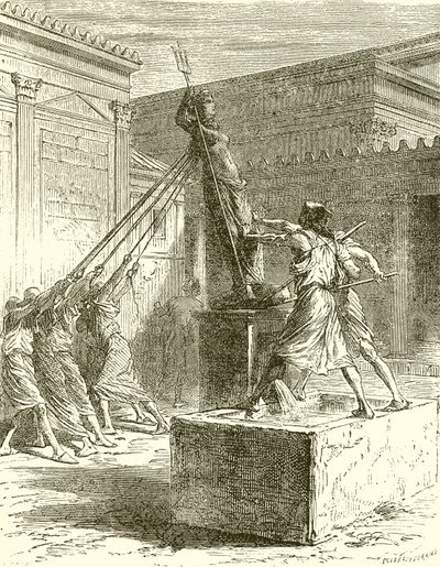 Renversement de la statue de Diane à Éphèse - English School