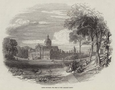 Château Howard, résidence de la famille Carlisle (gravure) - English School