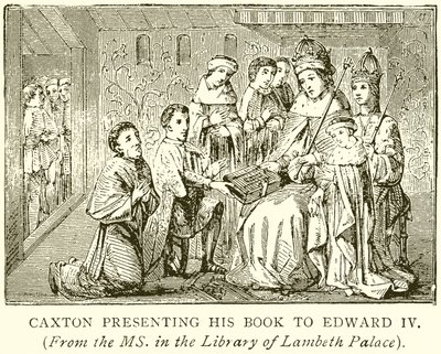 Caxton présentant son livre à Édouard IV - English School