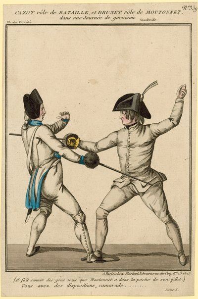 Cazot dans le rôle de Bataille et Brunet dans le rôle de Moutonnet dans Une Journée de Garnison - English School