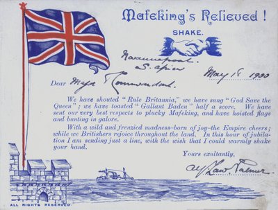 Célébration de la libération de Mafeking, Afrique du Sud, Guerre des Boers - English School