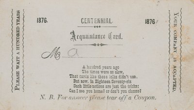 Carte de connaissance du centenaire - English School