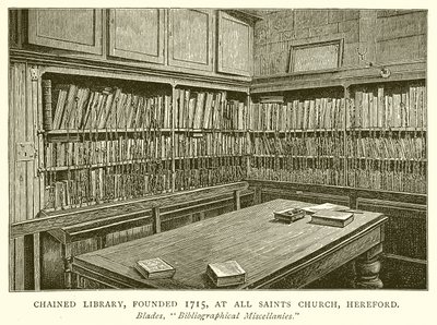 Bibliothèque enchaînée, fondée en 1715, à l
