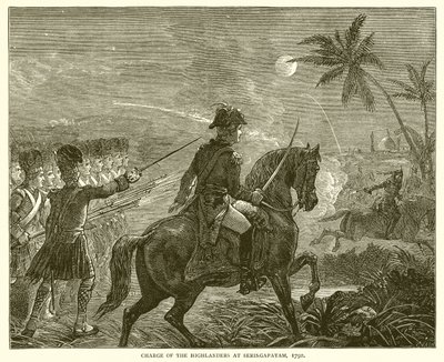 Charge des Highlanders à Seringapatam, 1792 - English School