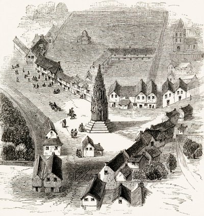 Charing Cross, Londres, au XVIe siècle, vers 1865 - English School