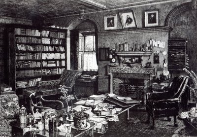 Le bureau de Charles Darwin à Down House, 1882 - English School
