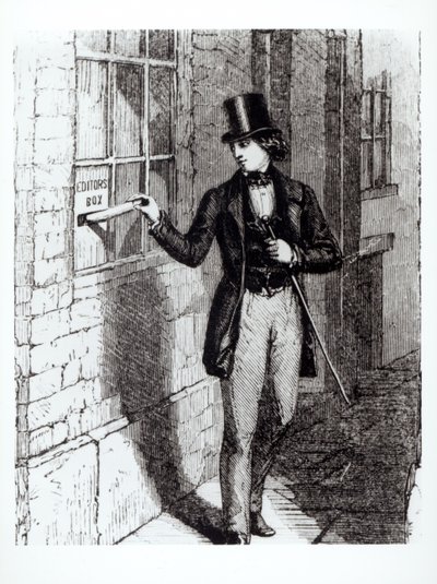 Charles Dickens (1812-70) soumettant ses histoires - English School