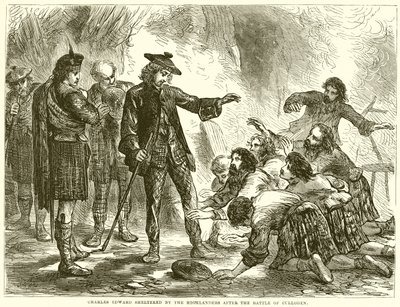 Charles Edward abrité par les Highlanders après la bataille de Culloden - English School