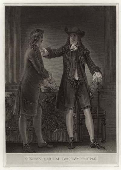 Charles II et Sir William Temple - English School