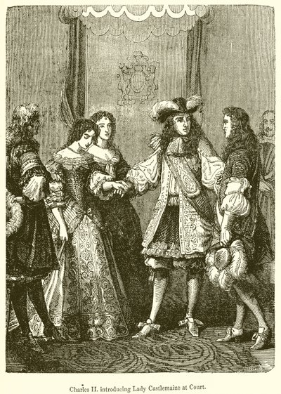 Charles II présentant Lady Castlemaine à la cour - English School