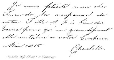 Charlotte, épouse de Frédéric, Roi de Wurtemberg - English School