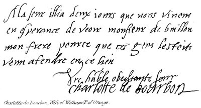 Charlotte de Bourbon, épouse de Guillaume Ier d