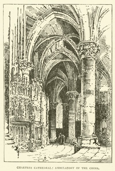 Cathédrale de Chartres, déambulatoire du chœur (gravure) - English School
