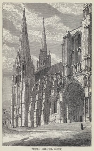 Cathédrale de Chartres, France (gravure) - English School