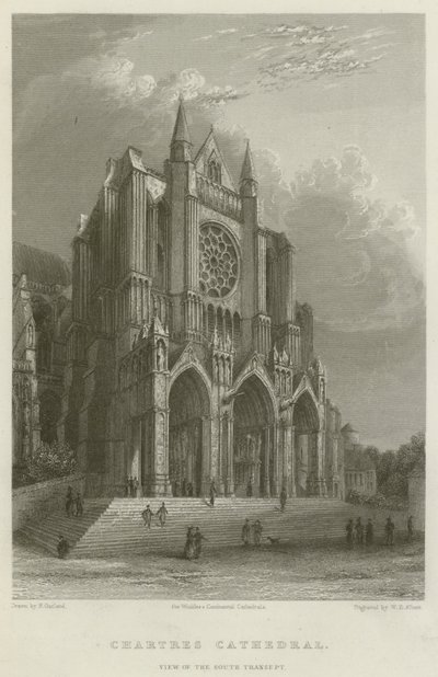 Cathédrale de Chartres, vue du transept sud (gravure) - English School