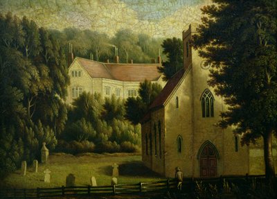 Chawton House et Église, 1809 - English School