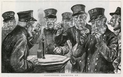 Pensionnaires de Chelsea allumant des lumières - English School