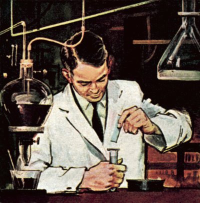 Chimiste utilisant du papier de tournesol - English School