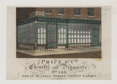 Chimistes et pharmaciens, Price & Co, carte de visite - English School