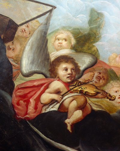 Chérubin jouant du violon (détail) - English School