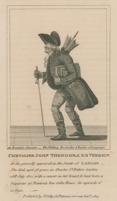 Chevalier John Theodora De Verdion, le libraire ambulant et professeur de langues - English School