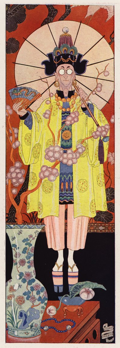 Chevalier de Villeclos en costume chinois - English School