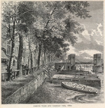 Cheyne Walk et Cadogan Pier, 1860 - English School
