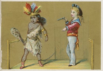 Enfant avec fusil et enfant indigène - English School