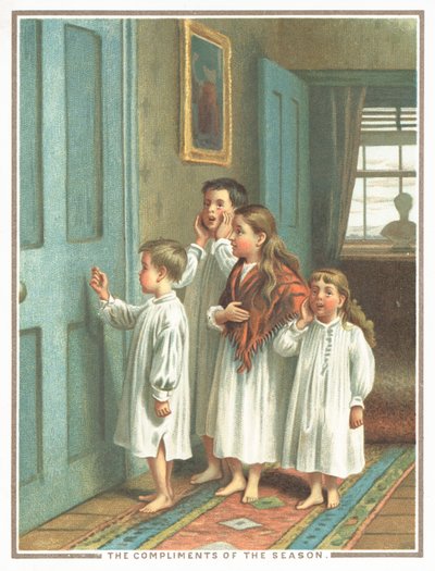 Enfants frappant à la porte de la chambre - English School