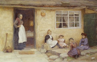 Enfants jouant aux dés près d