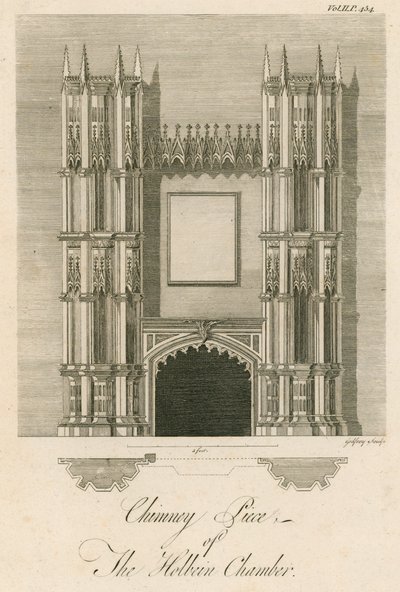 Cheminée dans la salle de Chine, Strawberry Hill, Twickenham, Londres - English School