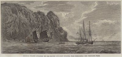Pirates chinois attaqués par le canonnière britannique Opossum, près de Hong-Kong - English School