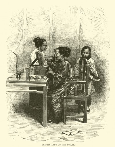 Dame chinoise à sa toilette - English School