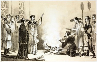 Officiel chinois présidant la combustion d