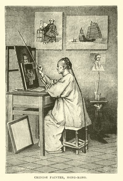 Peintre chinois, Hong-Kong - English School