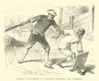 Punition chinoise de la flagellation dans les rues - English School